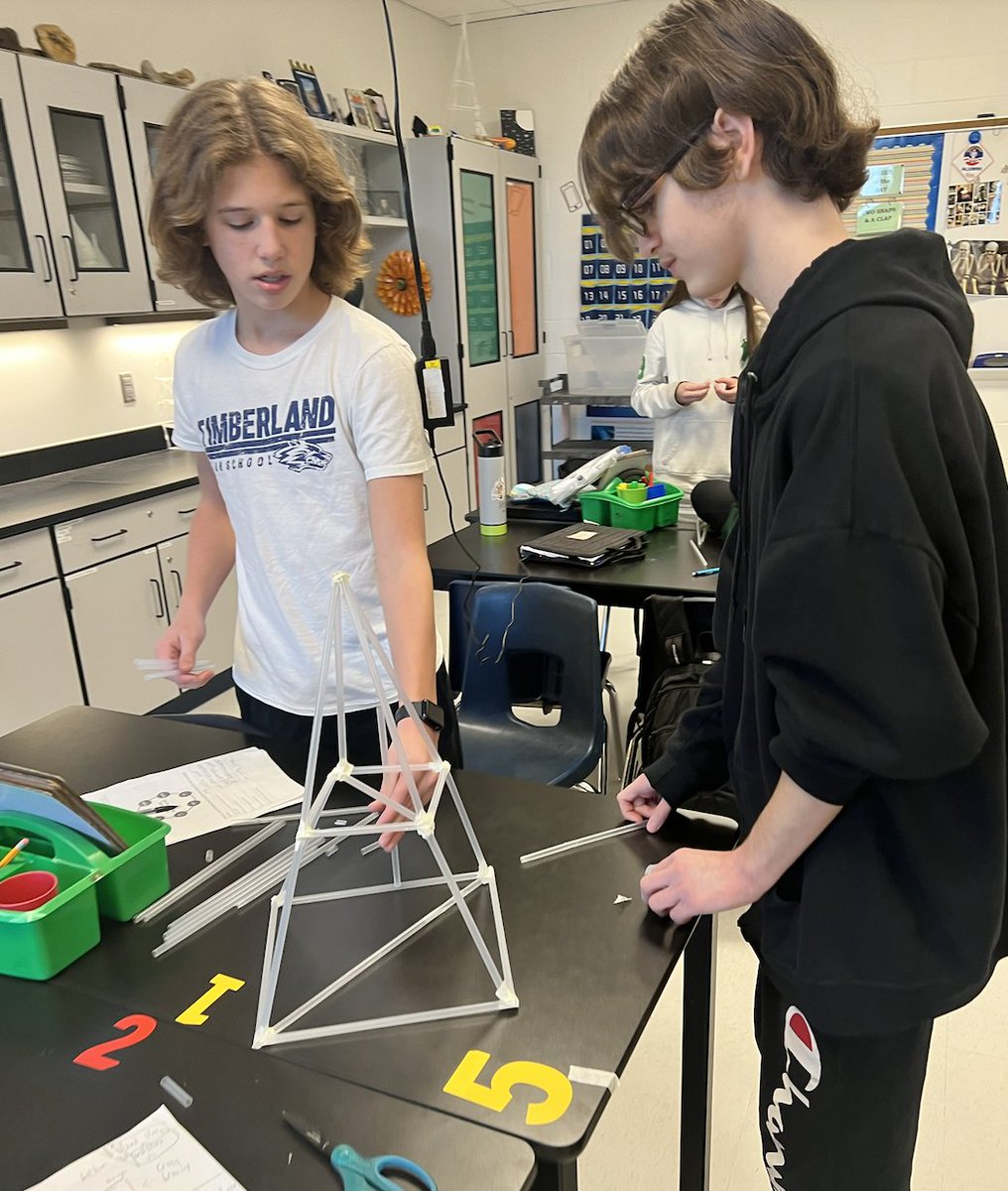 Ms_Steger's tweet photo. Learning about seismic waves! They had to build a skyscraper using straws, while incorporating various techniques, such as shock absorbers &amp; tapered geometry, to see if it could withstand the shaker table. https://t.co/GwbsdqAXfE
