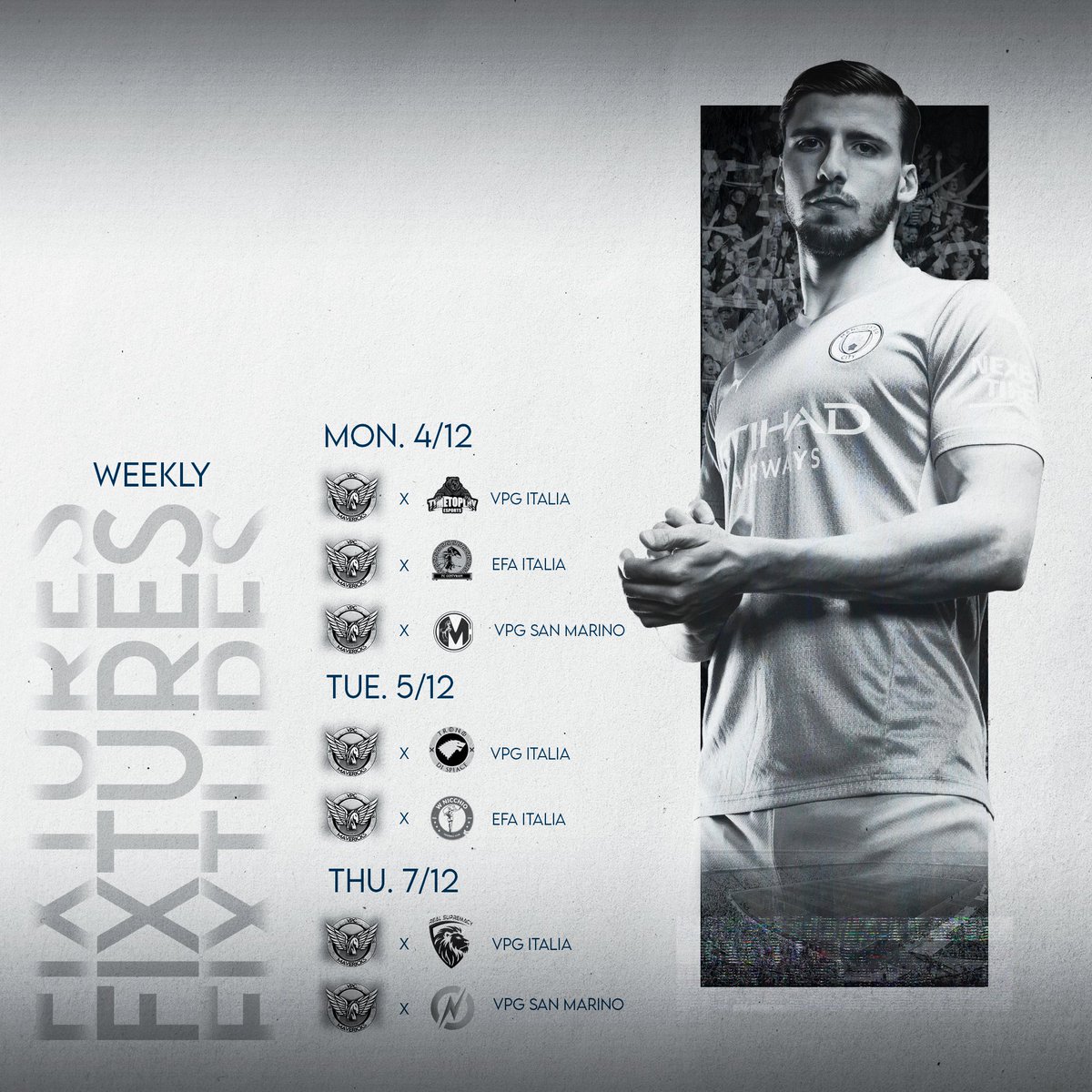 AKAsq Mavericks (@mavericksvpc) on Twitter photo 🔜WEEKLY FIXTURES
<a href="/VPGItaly/">VPG Italy 🇮🇹</a> <a href="/VPGSanMarino/">VPG San Marino 🇸🇲</a> <a href="/_Efa_Italy_/">Work in progress</a>
#GoMavs
<a href="/RTproclub/">𝚁𝚃𝚙𝚛𝚘𝚌𝚕𝚞𝚋</a>
<a href="/pctransfermarkt/">🇮🇹 PRO CLUBS TRANSFERMARKT🔍</a>
<a href="/RTProClubs/">RTProClubs</a> 🔜WEEKLY FIXTURES
<a href="/VPGItaly/">VPG Italy 🇮🇹</a> <a href="/VPGSanMarino/">VPG San Marino 🇸🇲</a> <a href="/_Efa_Italy_/">Work in progress</a>
#GoMavs
<a href="/RTproclub/">𝚁𝚃𝚙𝚛𝚘𝚌𝚕𝚞𝚋</a>
<a href="/pctransfermarkt/">🇮🇹 PRO CLUBS TRANSFERMARKT🔍</a>
<a href="/RTProClubs/">RTProClubs</a>