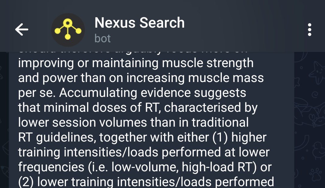 #TeamKiné
#TeamRecherche 

NE SURTOUT PAS utiliser cette alternative à SCI-HUB 🔥

Bot IA un peu plus puissant qui permet de récupérer + de PDF's d'articles très récents/récents (point faible actuel de SH)

NE SURTOUT PAS partager cette super possibilité.

Sur Telegram*