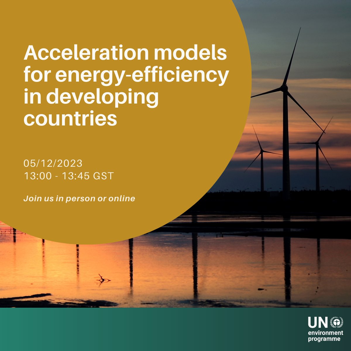 UNEP's tweet photo. Energy Day at #COP28: UNEP Pavilion highlights sustainable energy, efficient cooling solutions, &amp; the role of energy in a just transition. Pass by or watch via live-streaming to learn about energy access and innovation for a sustainable future.

More info: https://t.co/scqLLbNNRF