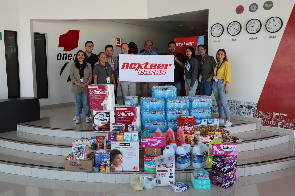 Nexteer's tweet image. Last week, #NexteerMexico employees in Queretaro donated over 1,200 pieces of food, hygiene &amp;amp; cleaning products to families affected by Hurricane Otis in Acapulco, Mexico. Thank you to all the employees who generously donated to this cause!
 
#OneNexteer #NexteerCares