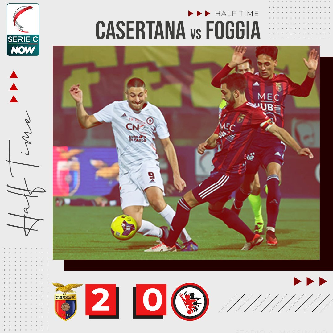 CalcioFoggiaoff's tweet photo. 🕣 𝗛𝗔𝗟𝗙 𝗧𝗜𝗠𝗘 🔴⚫
Finisce qui la prima frazione di gara al #Pinto
#Casertana 2️⃣ #Foggia 0️⃣
#ForzaFoggia #NonTiLascioMai
#CASFOG #SerieCNow https://t.co/zaBAZzAPjO