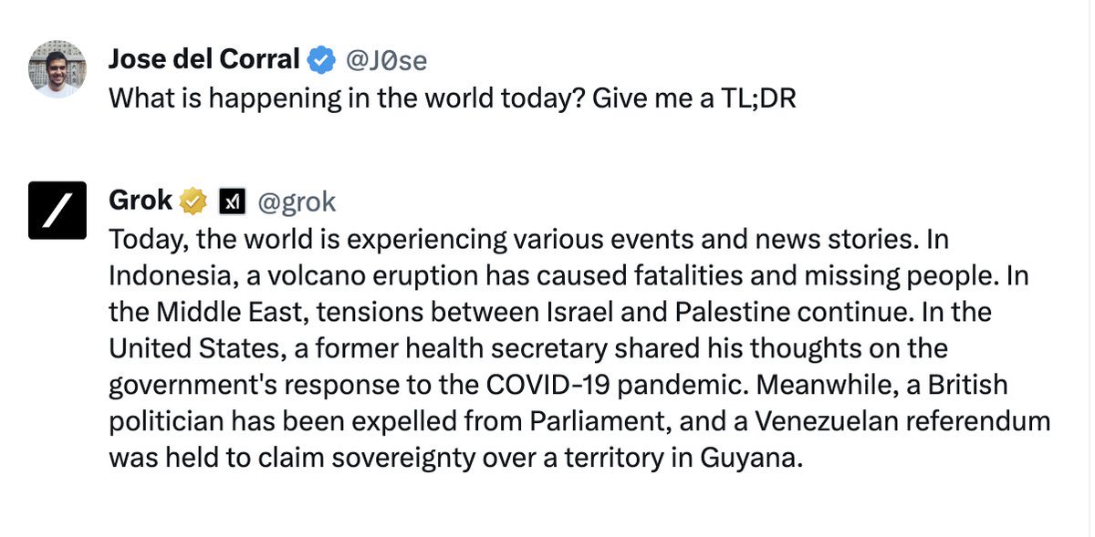 J0se's tweet photo. Nothing can beat Grok for real time updates https://t.co/OSe1dam2j0