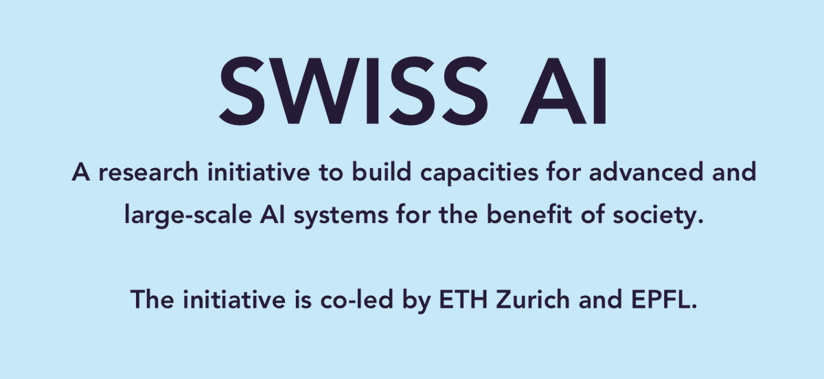 The next few years are going to be critical for setting the norms for safe deployment and societal integration of AI. 

We've launched the #SwissAI initiative to meet this challenge.