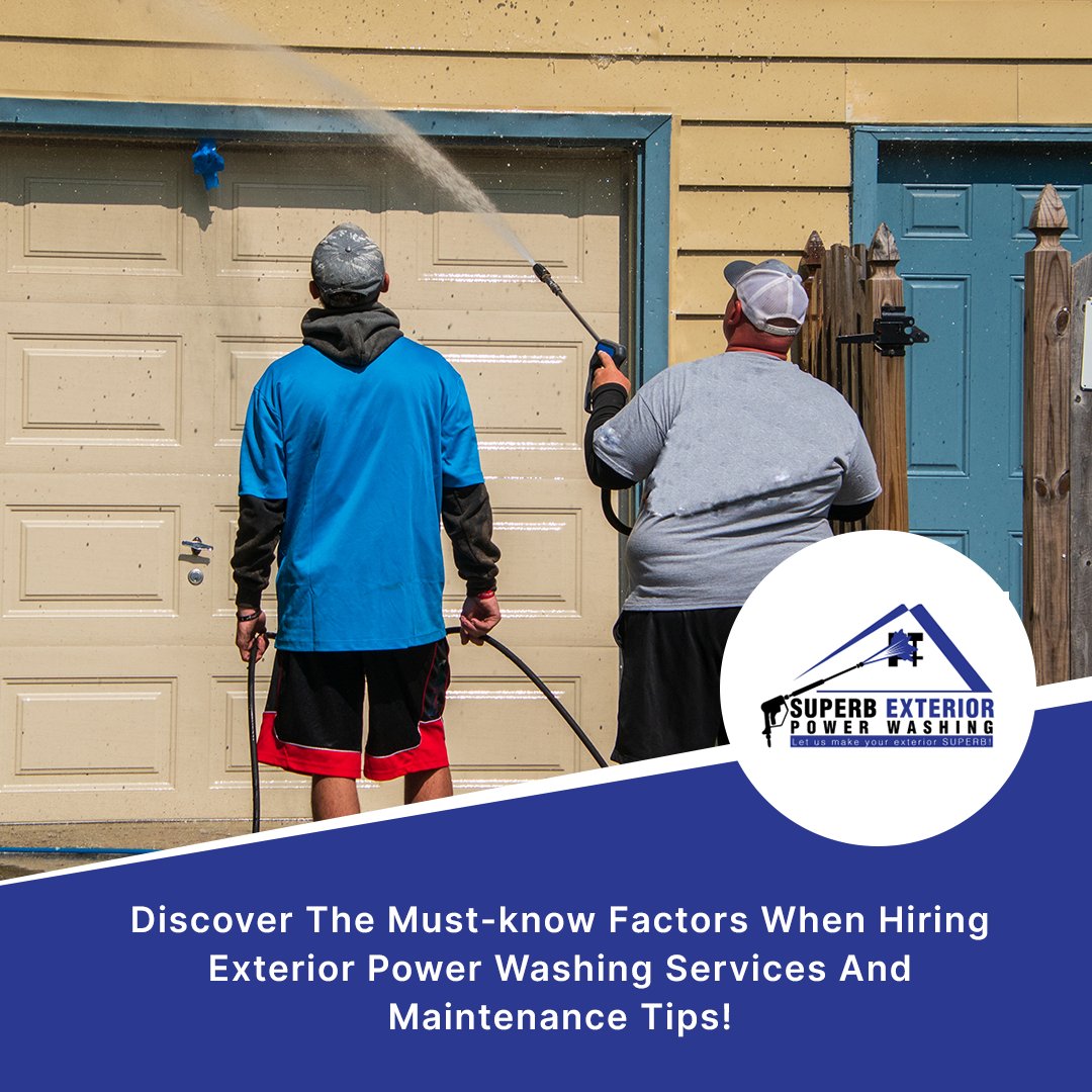Discover the must-know factors when hiring exterior power washing services and maintenance tips! 

#PressureWashingServices #ExteriorCleaning #CurbAppeal #EcoFriendlyCleaning #HomeMaintenance #GutterCleaning #ProfessionalClean #CleanExterior #HealthyLiving #LicensedandInsured
