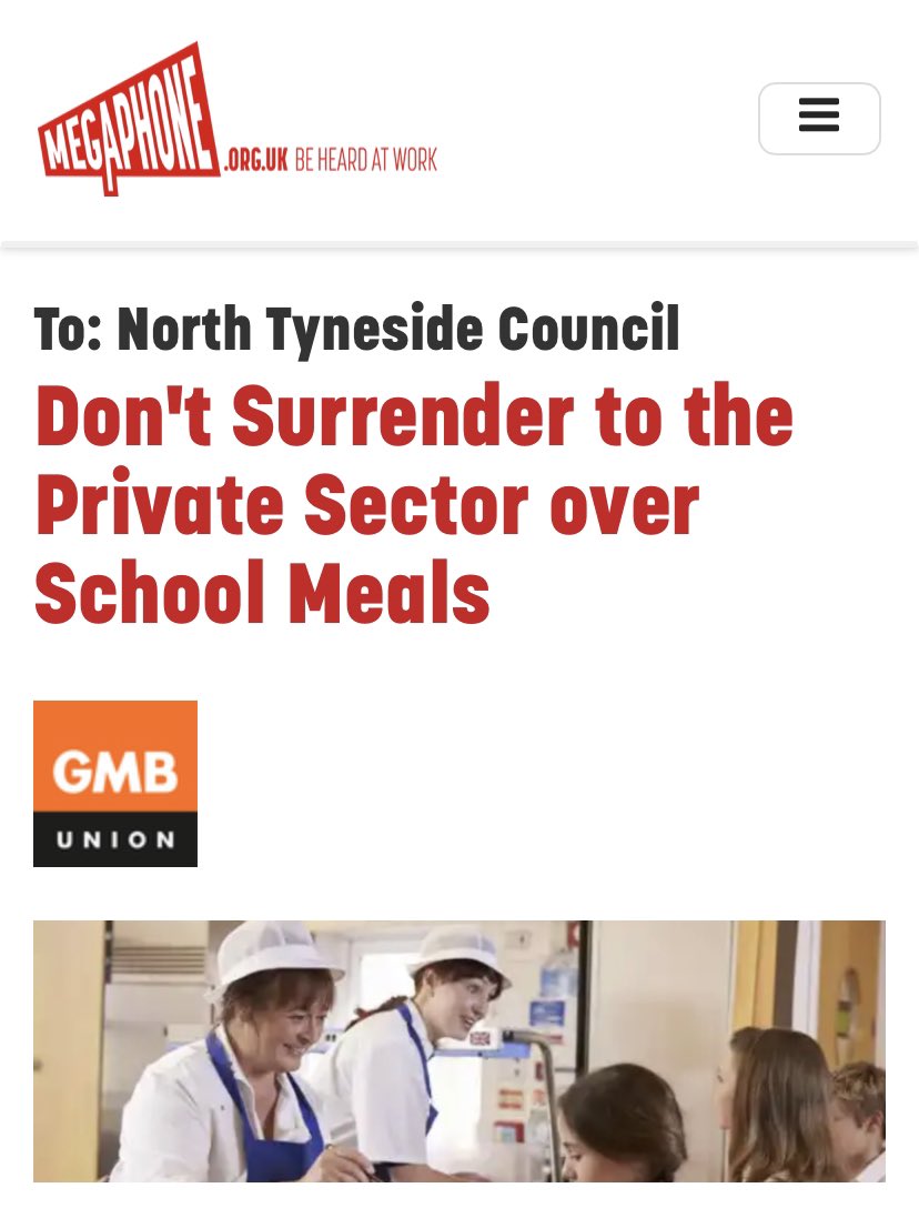 💯 signatures so far

Great achievement.  

There is strong feeling about this. 

Let’s keep the pressure on <a href="/NTynesideLab/">North Tyneside Labour Councillors</a> 

They will be knocking on your door asking for your votes soon. 

Kitchen staff, Teaching Staff, Non Teaching Staff &amp; Parents all have views on this