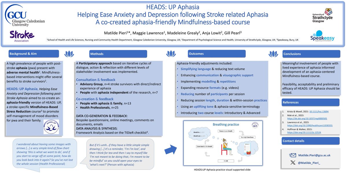 Matilde (@matilde_pieri_) on Twitter photo Sorry to miss the <a href="/UKStrokeForum/">UK Stroke Forum</a> this year😪 📣You can still access my e-poster & speech about my #StrokeAssociation funded #PhD #research on #codeveloping a #Mindfulness-based course for ppl living with #aphasia after #stroke <a href="/HeadsUpStroke/">HEADS: UP</a> 📩Get in touch Matilde.Pieri@gcu.ac.uk Sorry to miss the <a href="/UKStrokeForum/">UK Stroke Forum</a> this year😪 📣You can still access my e-poster & speech about my #StrokeAssociation funded #PhD #research on #codeveloping a #Mindfulness-based course for ppl living with #aphasia after #stroke <a href="/HeadsUpStroke/">HEADS: UP</a> 📩Get in touch Matilde.Pieri@gcu.ac.uk