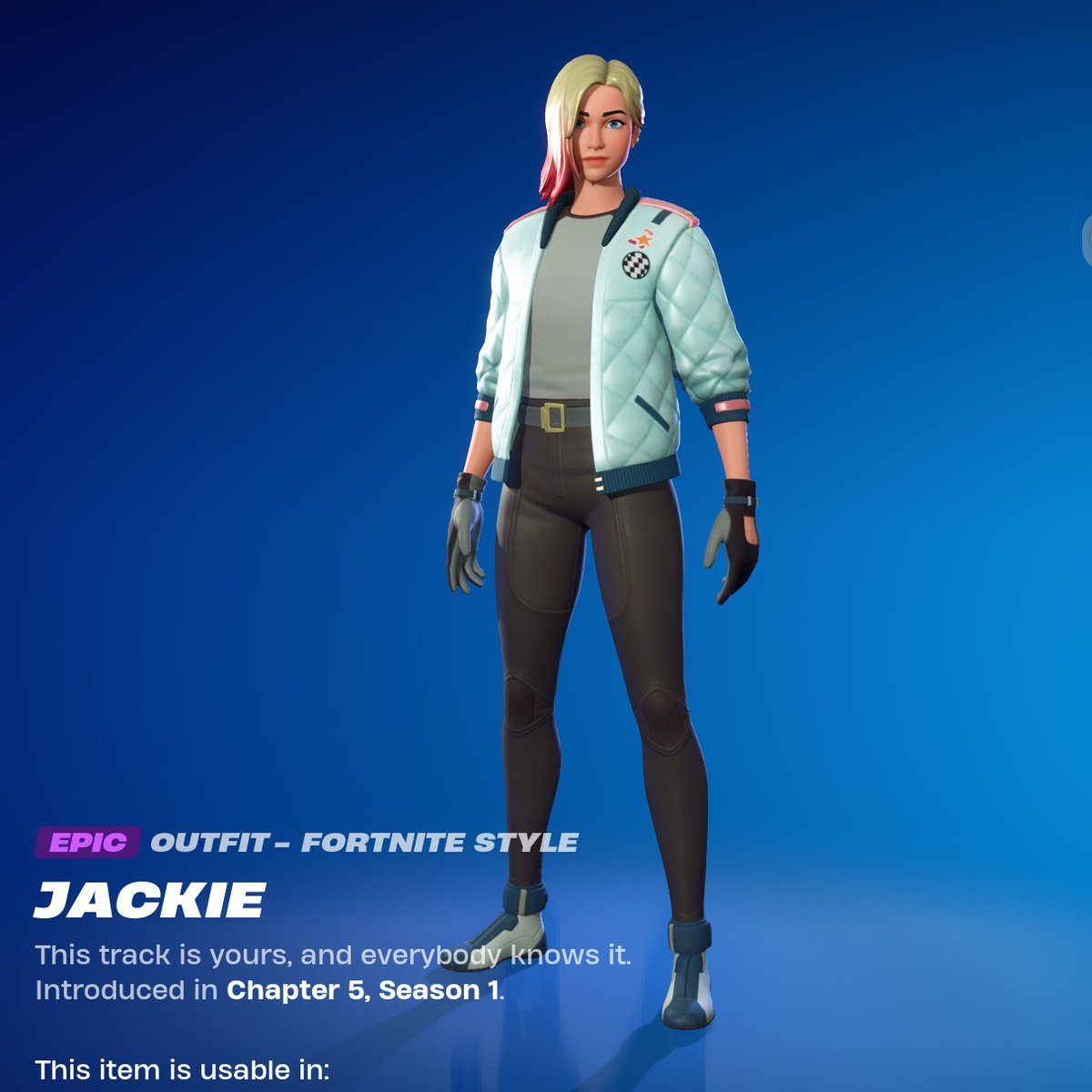 The 'Jackie' skin is going to be a FREE skin for reaching Gold rank in Rocket Racing 👀

Via <a href="/ShiinaBR/">Shiina</a>