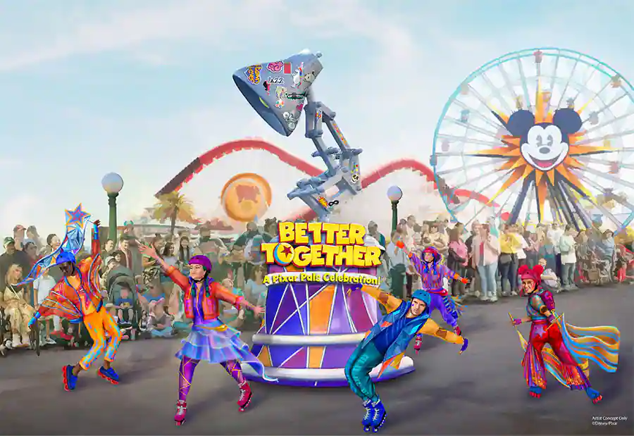 ScottGustin's tweet photo. NEW: Pixar Fest returns to the Disneyland Resort from April 26-Aug. 4. A new parade, “Better Together: A Pixar Pals Celebration!”, will debut at Disney California Adventure Park. “Together Forever – A Pixar Nighttime Spectacular” returns to Disneyland Park with new scenes. https://t.co/bt6Sn3UY4d