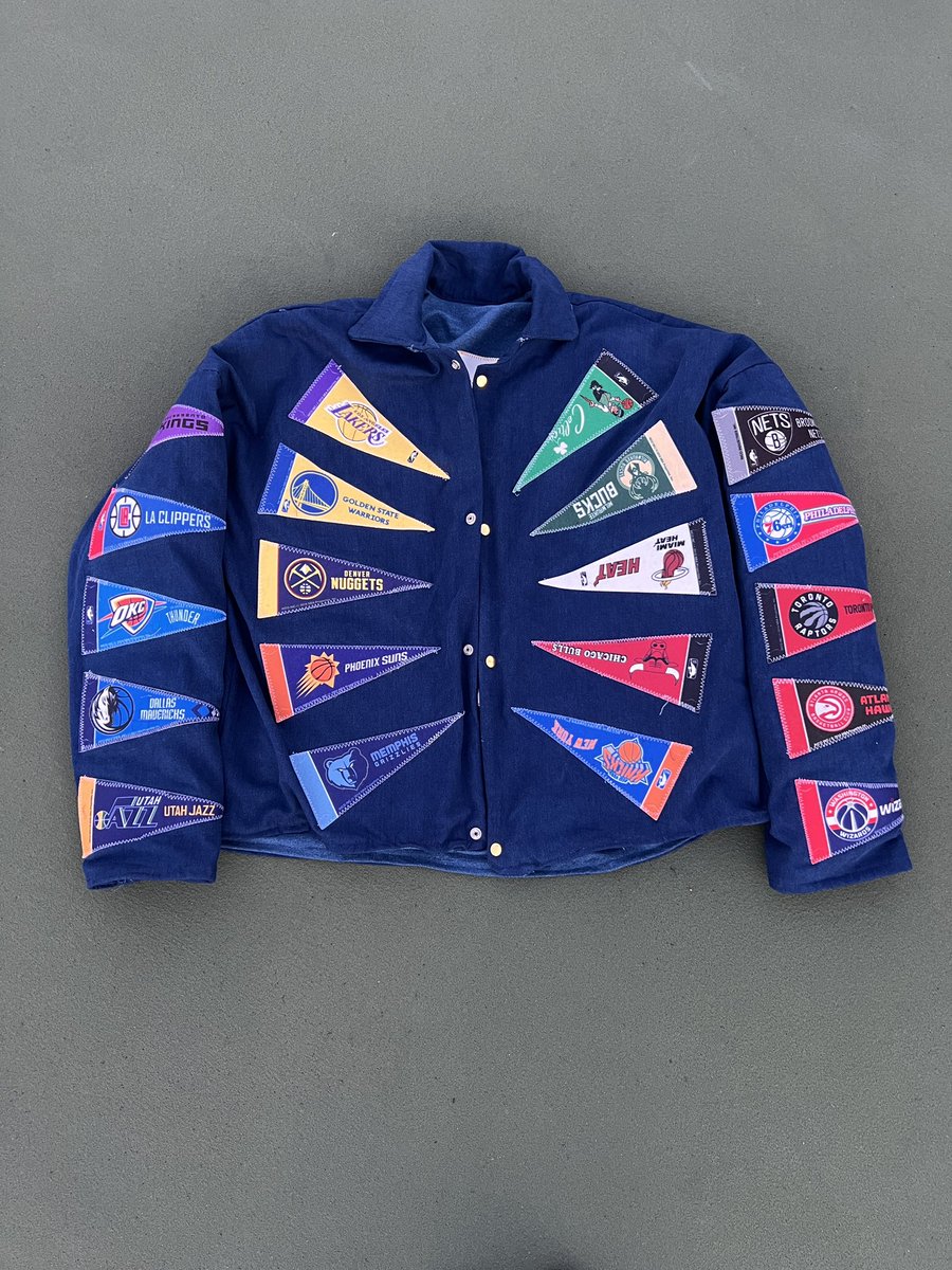 Jayemade__'s tweet photo. Newest concept @NBA pennant jackets! https://t.co/2JE30Uoq2v