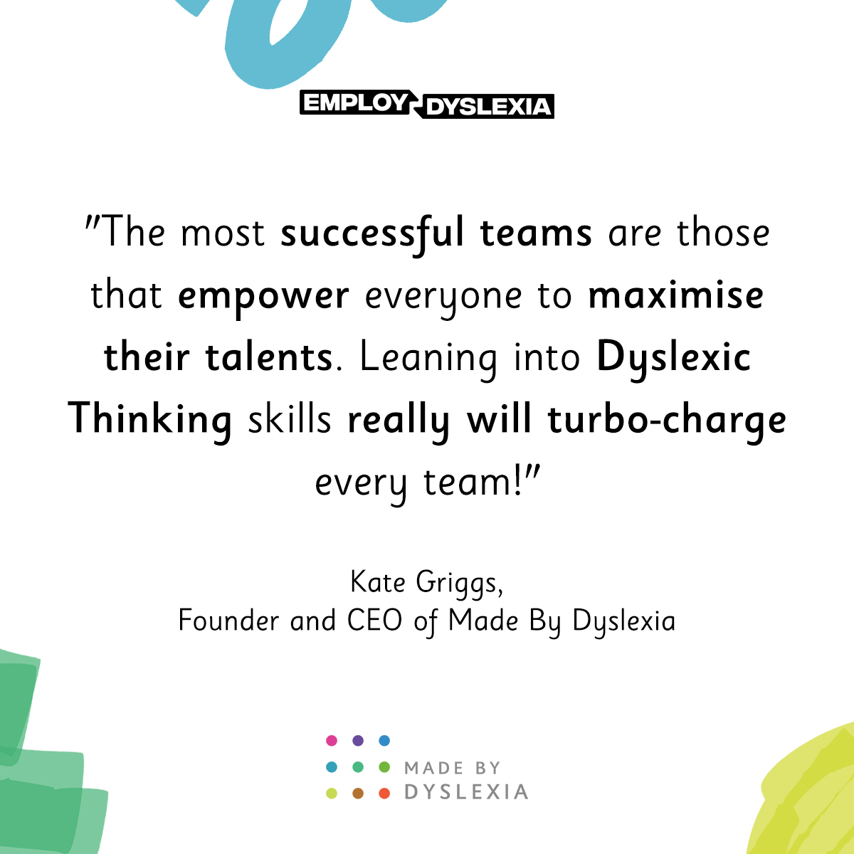 What makes a high-performing team?

@Kate_griggs explains in our new, free, online workplace training available on @LI_Learning: linkedin.com/learning/empow…

Ask your organisation to Take An Hour To Empower Dyslexia

#Dyslexia #DyslexiaAwareness #DyslexicThinking