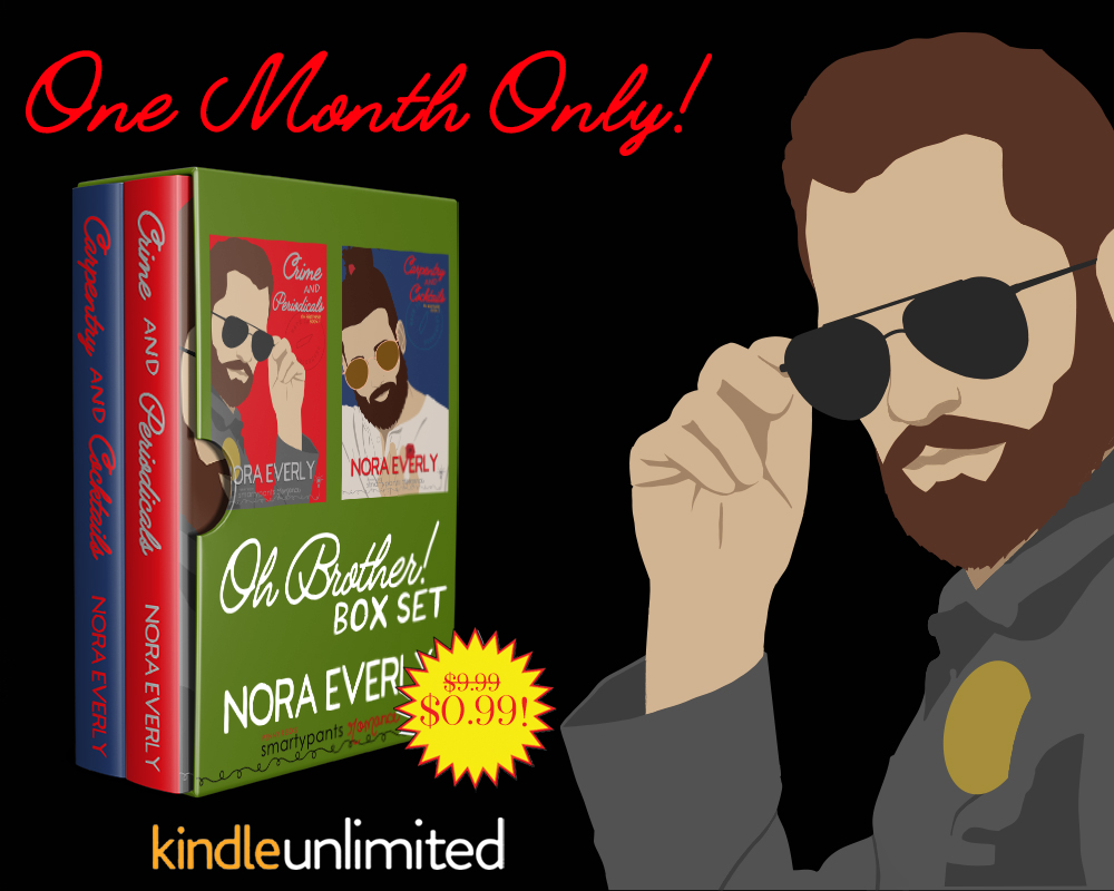 ★★BOX SET NOW LIVE★★⁣  From @smartypantsromance...CRIME AND PERIODICALS and CARPENTRY AND COCKTAILS have been bundled together to form the Oh Brother Box Set! Experience @NoraEverly's sweet and steamy series with these TWO cozy small-town romances. ONLY 99 PENNIES!!