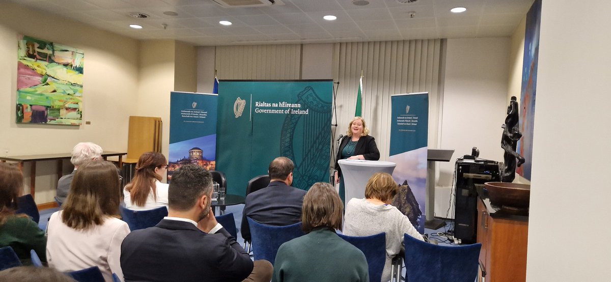 IrishEmbBelgium's tweet photo. A privilege to hear from EUSR @EamonGilmore at a joint @IrishEmbBelgium @IrelandRepBru event to mark 75 years of #UNDHR 📜
An opportunity to reflect on the importance of keeping #humanrights at the heart of the international agenda for the next 75 years.
@MoranCait https://t.co/NbLJHNrzaw