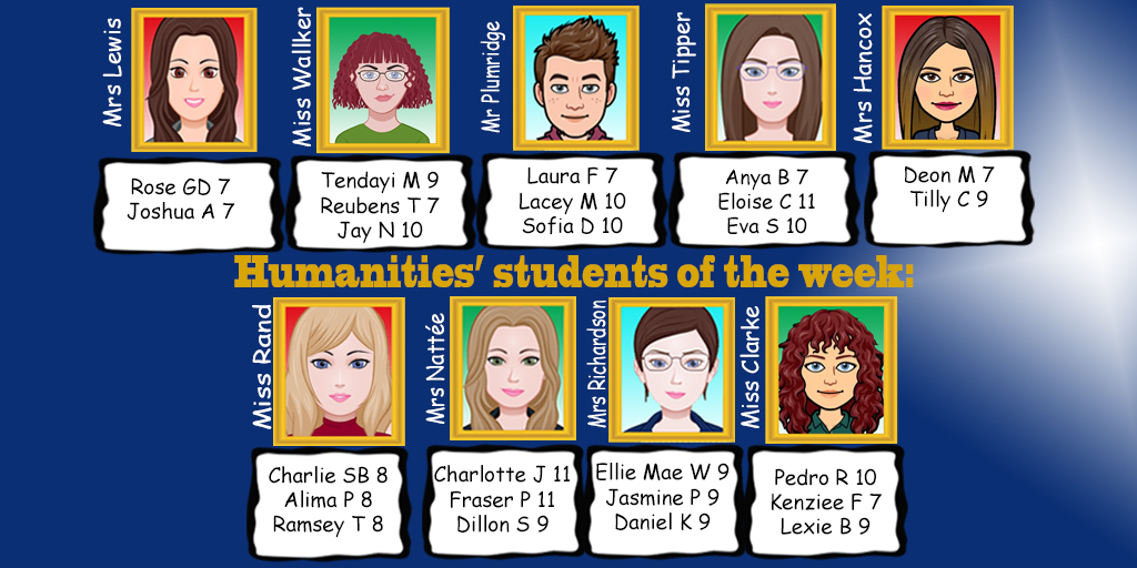 Congratulations to last week's students! Great work and fantastic effort from all!