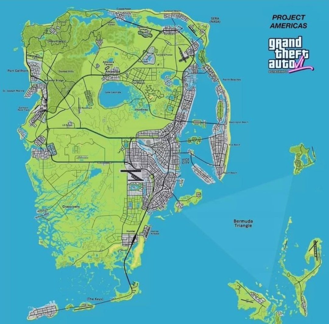 GTA 6 NEWS on X: The person who leaked GTA 6 video days ago said the map  will have 3 major cities and 4 sub cities with a lake in the middle.