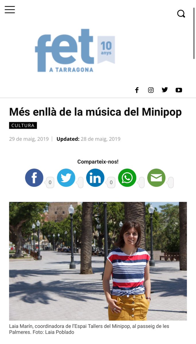 laiamarinh's tweet photo. 📬 Obro per darrera vegada la bústia de casa per trobar-me l’últim número del @fetatarragona. I m’ha fet pensar en una entrevista que em va fer la @laiapm en el marc del @FestivalMinipop! 

👏🏻 Gràcies per aquests 1️⃣0️⃣ anys de periodisme local cuinat a foc lent. Us enyorarem! ♥️✨ https://t.co/6WPTofbFkH
