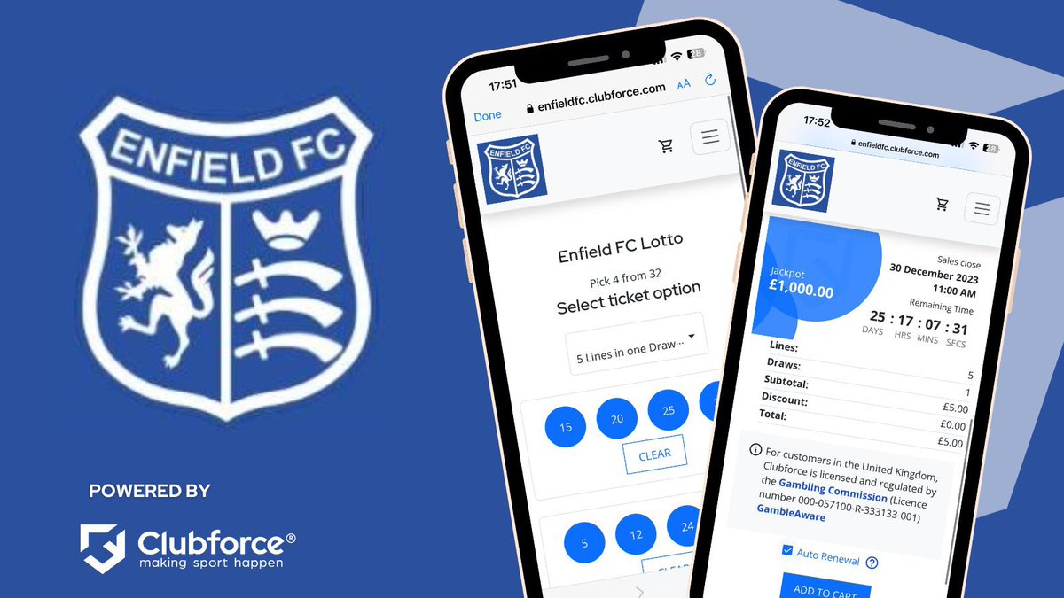 Clubforceยฎ (@weareclubforce) on Twitter photo Excited to welcome <a href="/EnfieldFC/">Enfield FC</a> to the Clubforce community! ๐ฅณ
๐๐๐ ๐โ๐ ๐๐๐๐๐ has launched and they are running the first draw on December 30th ๐
We're excited to be part of the club's journey in boosting its fundraising! ๐โฝ
๏ธ
#WelcomeToClubforce #GrowYourClub #Lotto Excited to welcome <a href="/EnfieldFC/">Enfield FC</a> to the Clubforce community! ๐ฅณ
๐๐๐ ๐โ๐ ๐๐๐๐๐ has launched and they are running the first draw on December 30th ๐
We're excited to be part of the club's journey in boosting its fundraising! ๐โฝ
๏ธ
#WelcomeToClubforce #GrowYourClub #Lotto