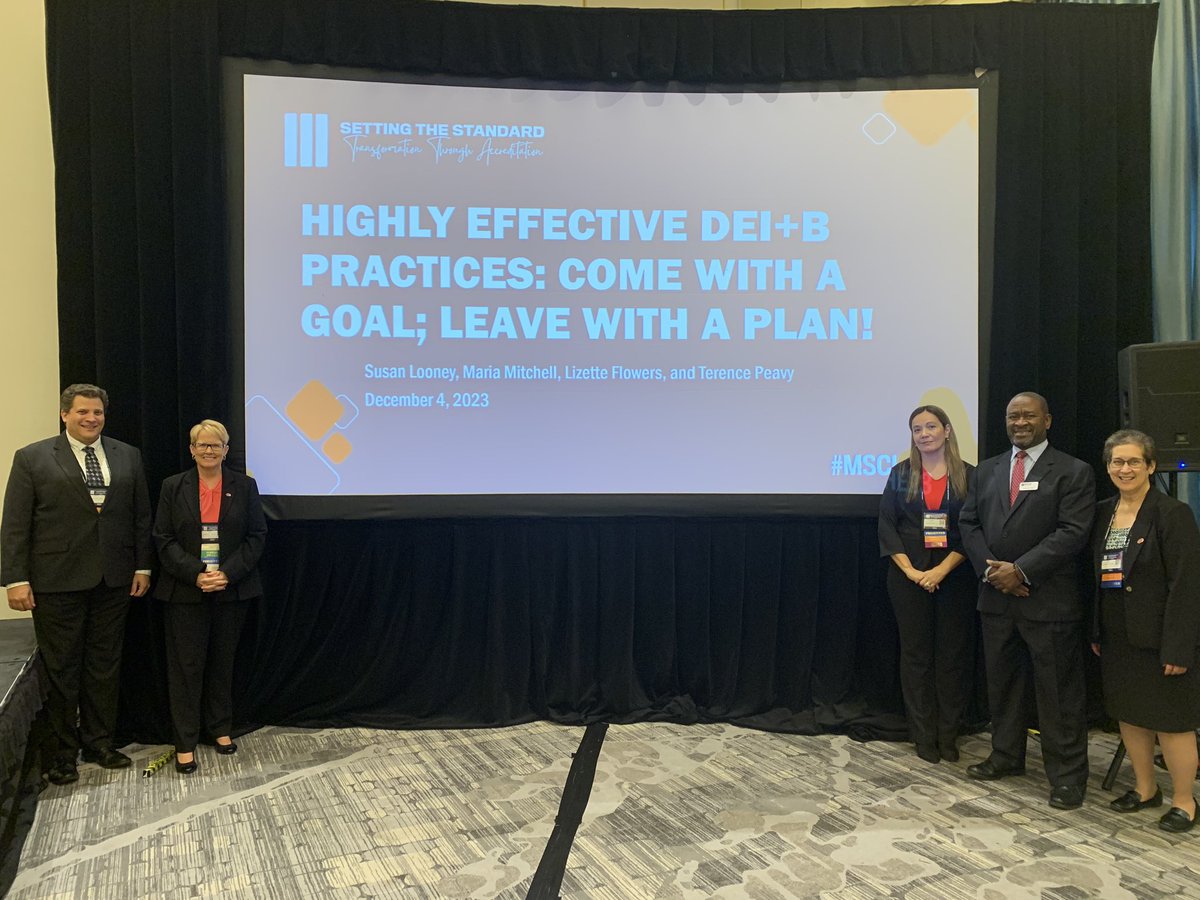 Pre-conference workshops are underway! Here’s one of our 6 workshops, “Highly effective DEI+B practices: come with a goal; leave with a plan!” facilitated by MSCHE’s <a href="/terencepeavy/">Terence Peavy Ed.D</a>. #MSCHE23