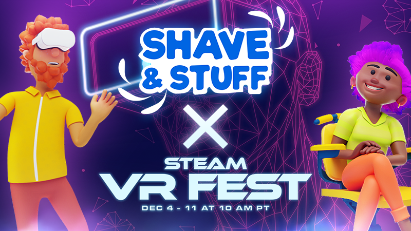 shaveandstuff's tweet photo. #VRFest is live! 🥳 

Join in on the hair styling fun with us on #Steam until the 11th of #December! Shave, cut, and color, let's get festive this VR Fest.  

#VirtualReality #Game #FestiveSeason https://t.co/OXBzSWlQwK