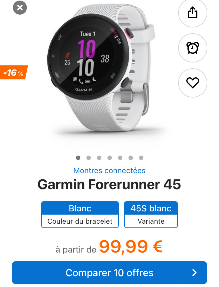 idealo.fr on X: Bon plan : montre connectée Garmin Forerunner 45