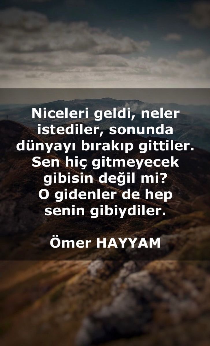 ▫️''Olanların olacağı belliydi çoktan
İyiyi, kötüyü yazmış kaderi yazan
Ta baştan gereği düşünülmüş her şeyin
Neden boşuna uğraşır, dertlenir insan?''
#ÖmerHayyam 
#Dörtlükler #GünAkşamda
#TalatSaitHalman
#RainerMariaRilke 
#Emekli31MartıBekliyor
#EmekliMaaş33000olmalıdır