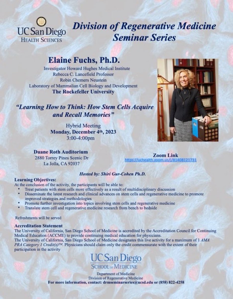 Please join us today from 3-4pm for Dr. Fuchs seminar!