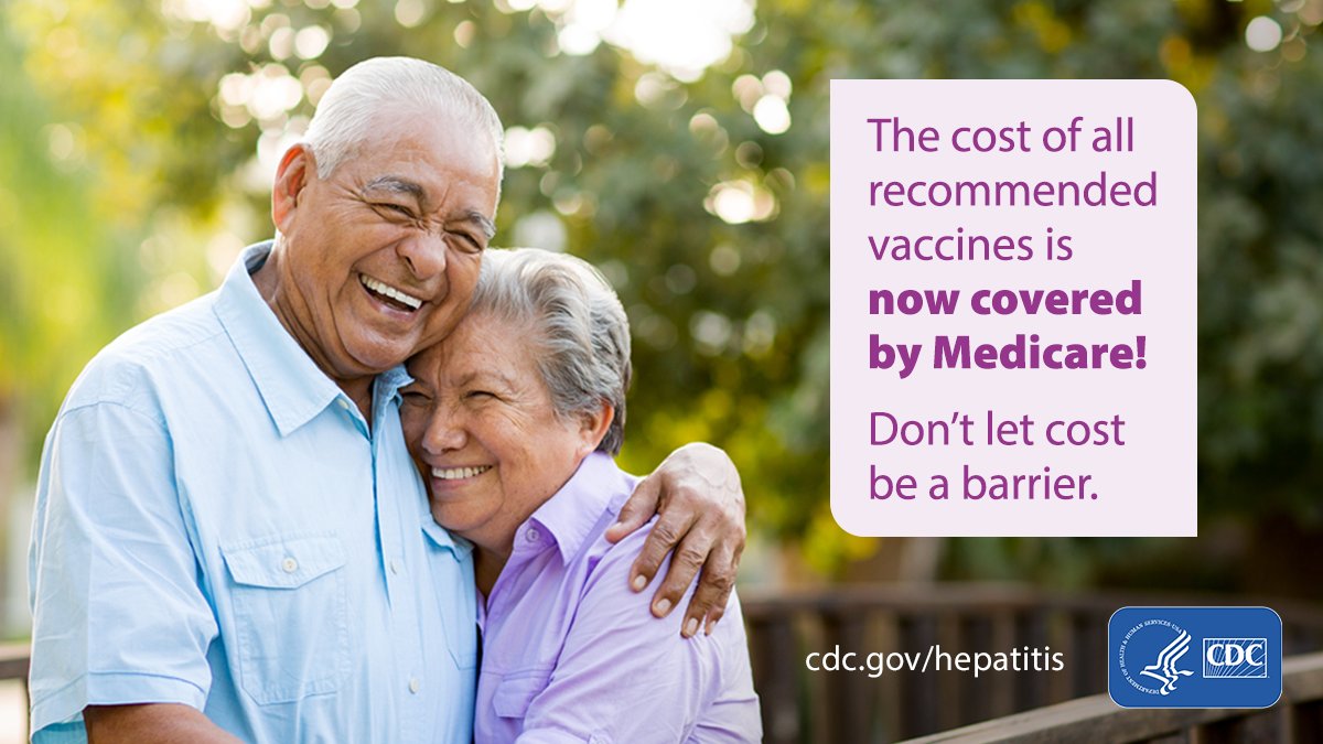 #HCPs: Patients with #Medicare coverage pay $0 out-of-pocket for adult #Vaccines, including the #HepatitisA and #HepatitisB vaccines. See the @CDCgov adult #Immunization schedule here: cdc.gov/vaccines/sched…
