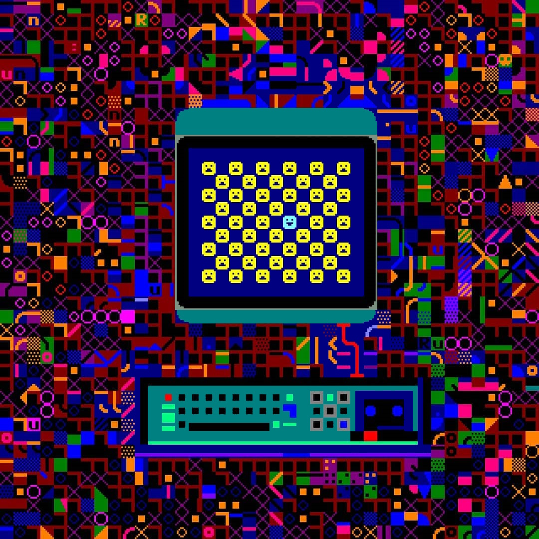 mistfunk's tweet image. Mistigram: one of these characters is not like the others.  This #PLAYSCII piece of #JPETSCII, titled &quot;What&apos;s wrong with him?&quot;, was made by @yenenpeuplou and included in the recent MIST1121 artpack collection.