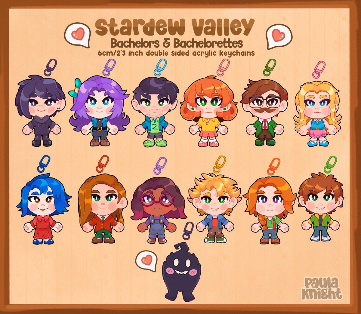 PaulaKnightArt's tweet photo. Who would you marry in Pelican Town? 💐🐚
Stardew valley keychain preorders!

Open until 12/24!
More info below ⬇️ 
Rts are super appreciated 💕 https://t.co/xktUVLjfP7