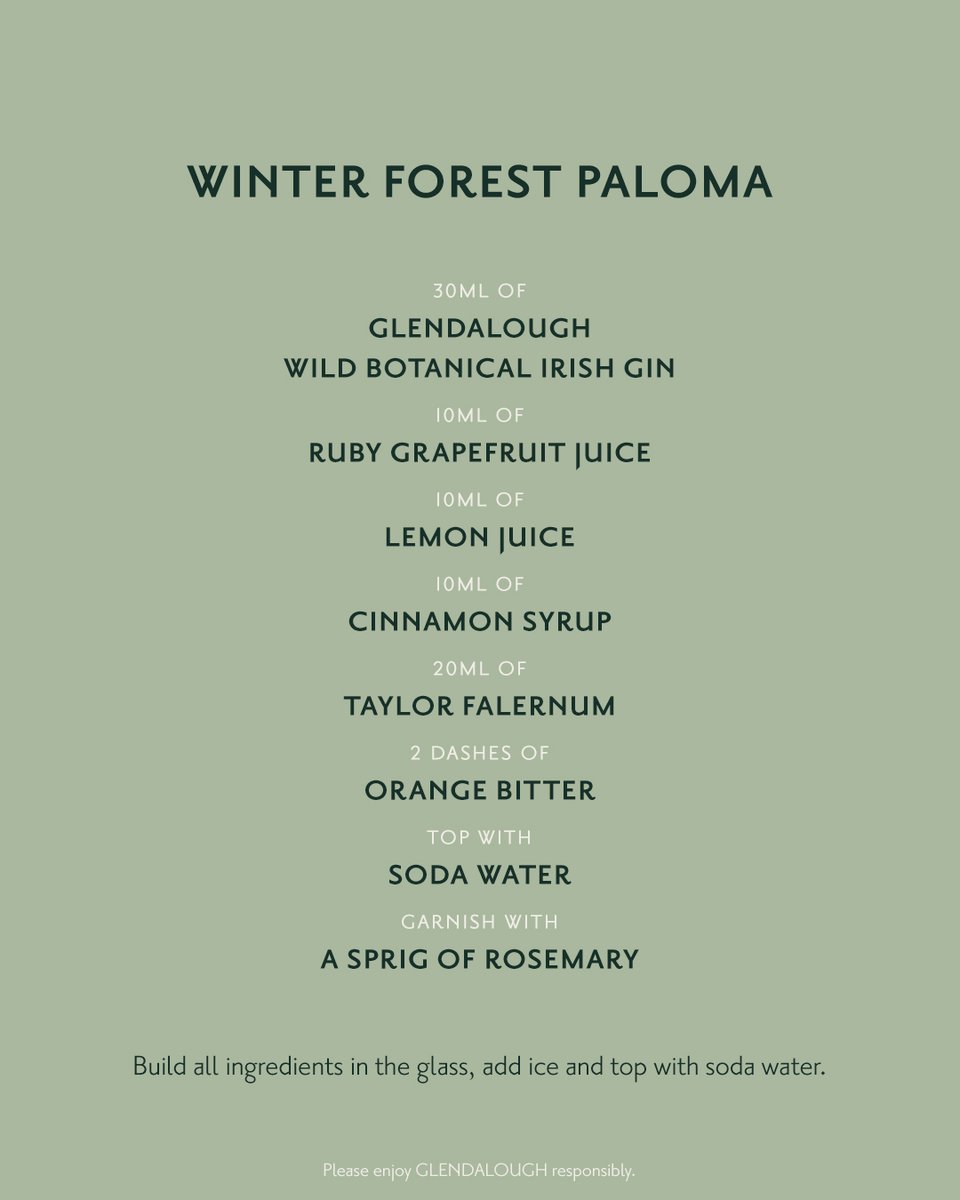 High spirits for yet another Gold for our elegant Wild Botanical Irish Gin. 🏆 And a delectable cocktail recipe made with our award-winning gin to celebrate. We call it Winter Forest Paloma. #PleaseEnjoyResponsibly #GlendaloughDistillery #IrishGin