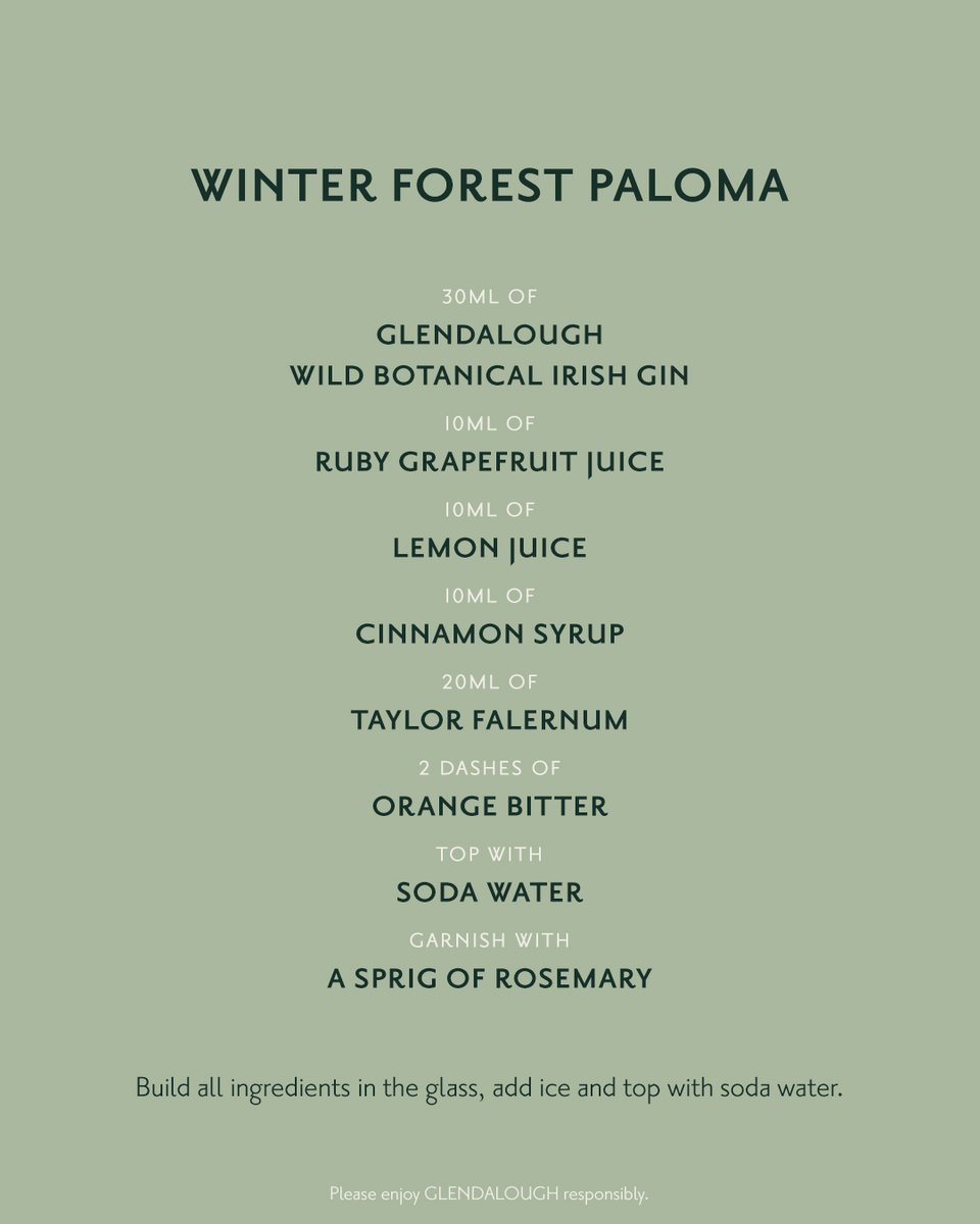 High spirits for yet another Gold for our elegant Wild Botanical Irish Gin. 🏆 
And a delectable cocktail recipe made with our award-winning gin to celebrate. We call it Winter Forest Paloma. 

#PleaseEnjoyResponsibly #GlendaloughDistillery #IrishGin