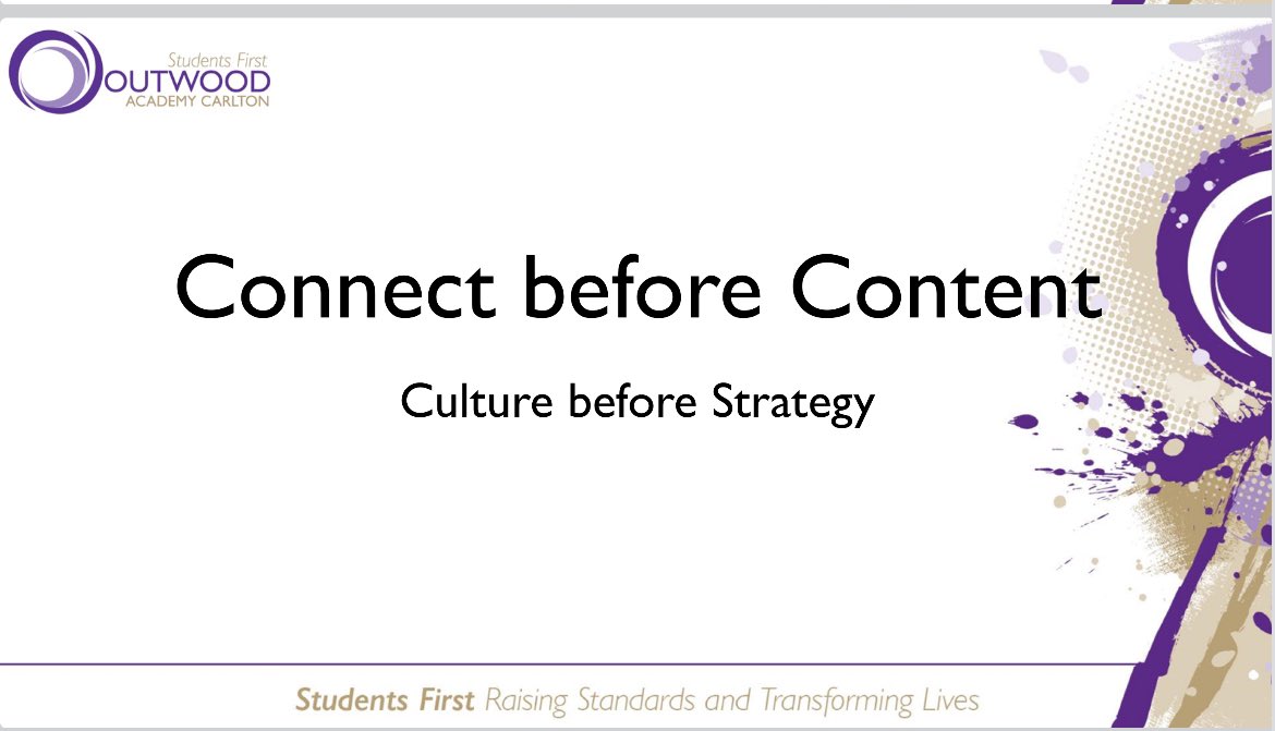 ticktock80's tweet image. It was lovely to speak to #NPQH delegates today about my views on establishing school culture. #Alignment #CorePurpose #Connection #Why #Vision #EnvisionedFutures #OneHundredPercent #Consistency #Constancy #Collegiality
