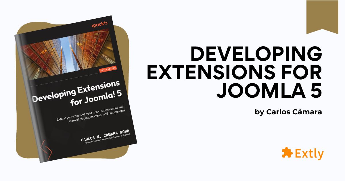 extly's tweet image. 📘 Enthusiastic to introduce "Developing Extensions for Joomla 5" by @carcam! This book is a must-have for both newbies and seasoned devs, unlocking the power of extension development 🚀 #Joomla #ExtensionDevelopment xtly.page.link/Jjhx
