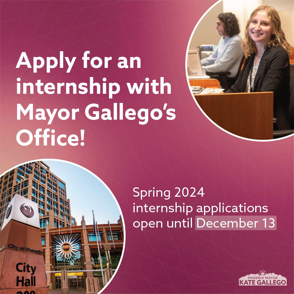 Want to learn more about local government and make an impact in Phoenix? My office is hiring interns for the Spring 2024 semester!   Visit here to learn more and apply by December 13th! ➡️ asu.joinhandshake.com/stu/jobs/84505…