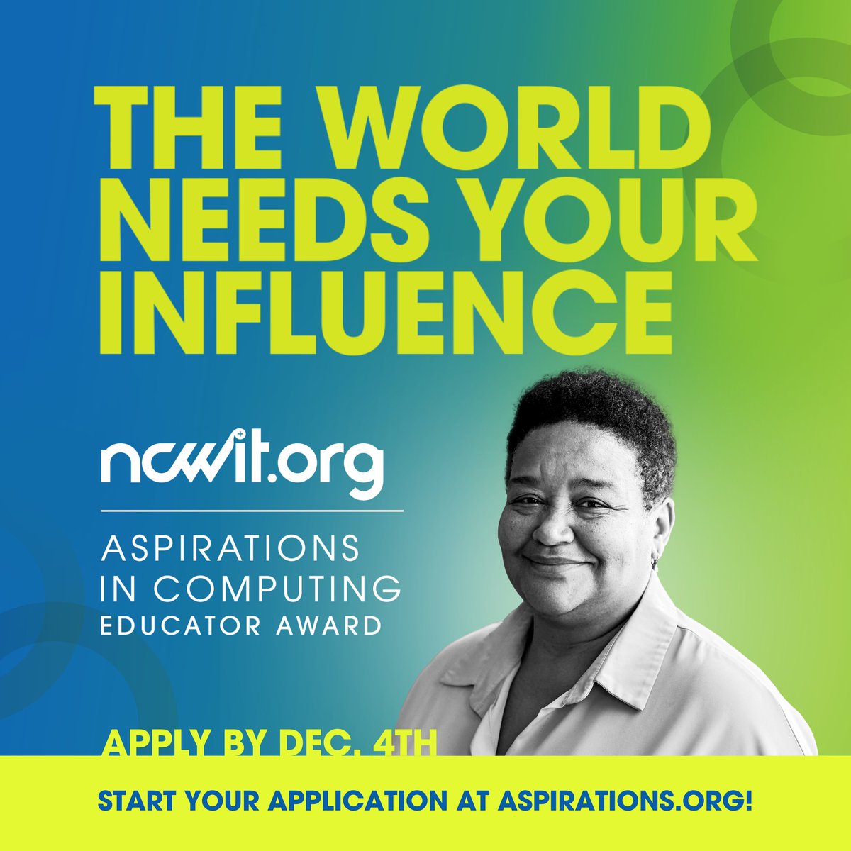 ⏳ Apply by 11:59 pm ET! Today is the final day endorsers can submit applications for the #NCWITAiC24 Educator Award! Winners get $250 cash + access to apply for $750 in professional development funds. Be honored for building gender equity in computing! aspirations.org/AiCEducatorAwa…