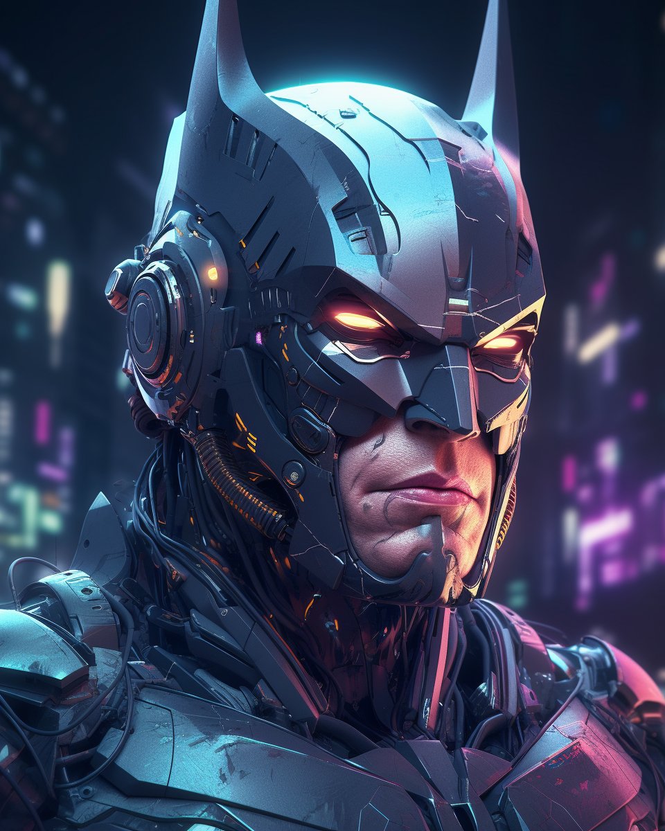 PlyfulAI's tweet photo. 🌌🦇 Breaking New Grounds in Art and Technology! 🦇🌌

Check out this stunning AI-generated image of a sci-fi superhero, crafted in a breathtaking 1.2 seconds! Our cutting-edge technology has reimagined a classic icon in a neon-drenched, futuristic world. https://t.co/EZXwkhTRtS