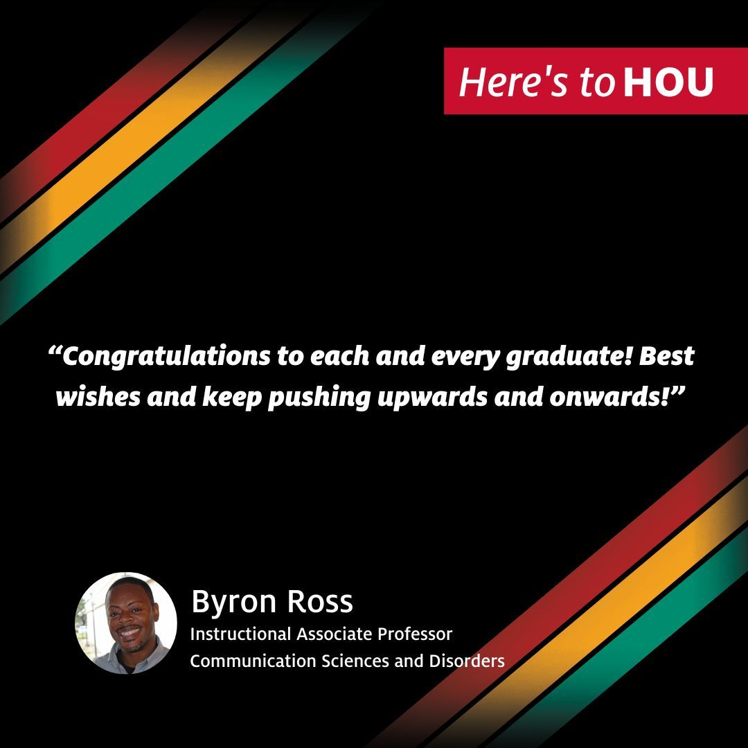 uhoustonclass's tweet image. Class of 2023, kudos to you for your dedication and success! You made it! Here are a few messages from our faculty and staff to you 💌 #UHGrad #ForeverCoogs #UofH