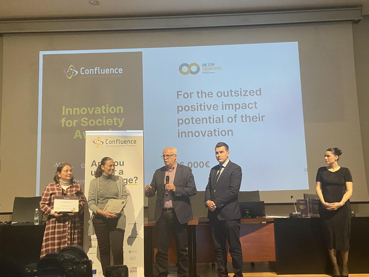 RIS3RCMakedonia's tweet photo. 🎉 Huge congratulations to LPRE Lab - CPERI of @CERTHellas for clinching the Innovation of Society Award, given by @RIS3RCMakedonia of @PKMakedonias, at the Confluence Challenge! 🏆🌟 #Innovation #ConfluenceChallenge #AwardWinners https://t.co/yiSmzkRWuZ
