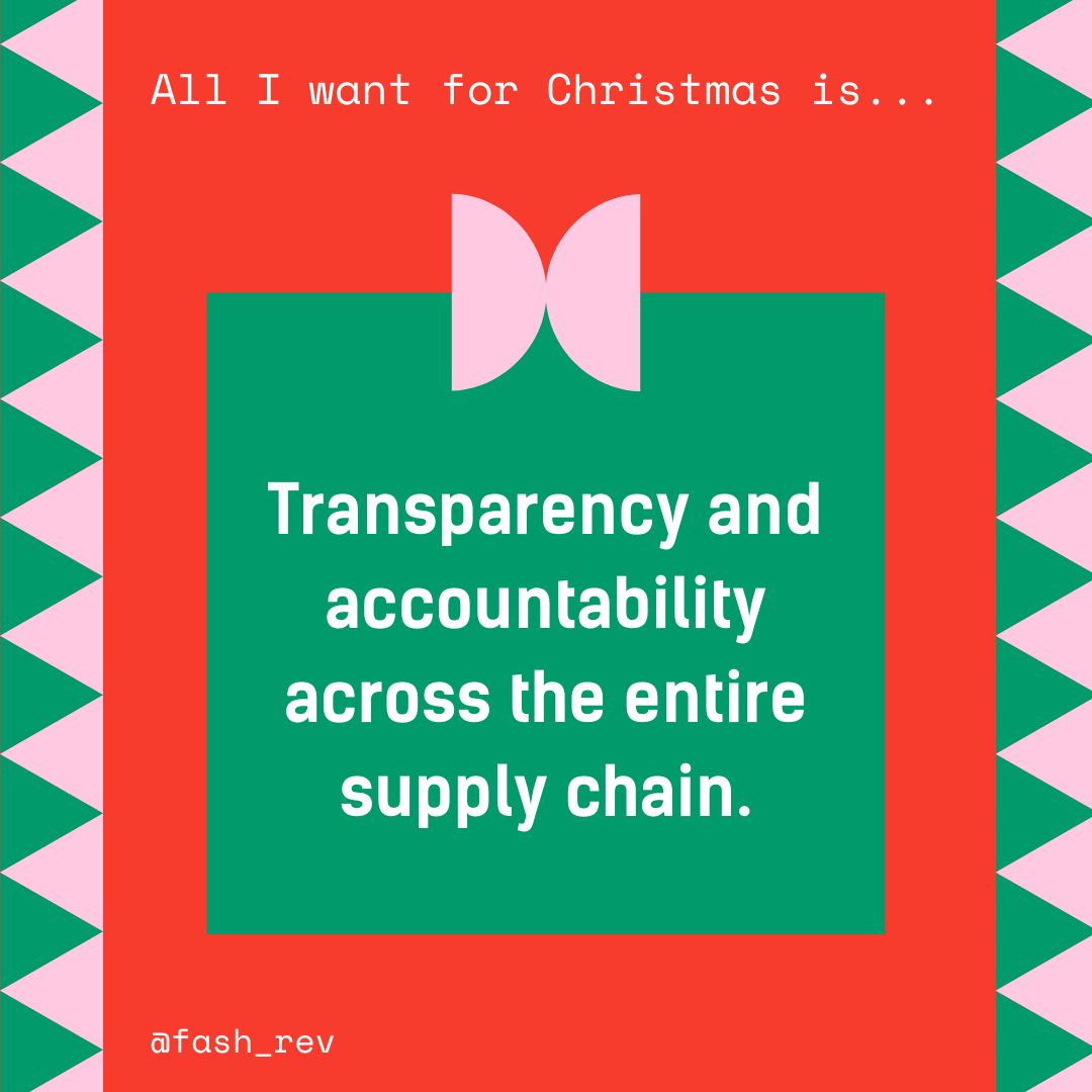 Fash_RevUSA's tweet photo. All we want for Christmas is for fashion to put people and the planet before profit and growth. Thanks in advance, Santa 🎅🏻 https://t.co/zrKuf3ZwVI