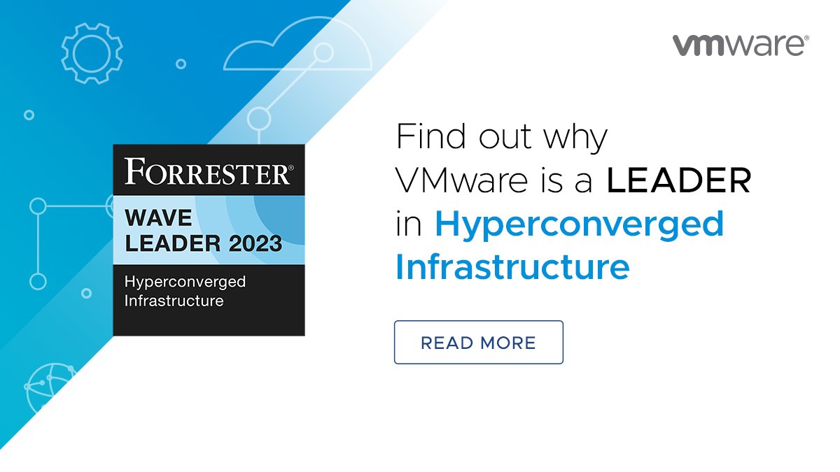 Great news as we head into the holidays! ✨ @VMware has been recognized as a LEADER in The Forrester Wave™: Hyperconverged Infrastructure, Q4 2023 report! Check it out: bit.ly/472HuwU