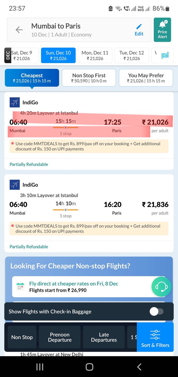 abkmax_07's tweet photo. Hon'ble @JM_Scindia  Sir, Could you please look into the SKYROCKETING fares of domestic flight. I'm stunned and shocked to see that even "MUMBAI-PARIS" Flight is cheaper than from my "Hometon(PATNA) - MUMBAI"! Just Wondering where is so called UDAN scheme and all.. @DGCAIndia https://t.co/dLXn2HHEDw