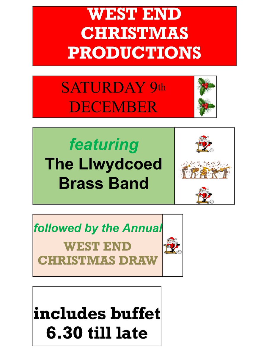 WestBowls's tweet photo. Next Big Christmas 🎅🏼 Event at West End is the
Christmas Carols & Christmas Draw night featuring the outstanding Llwydcoed Brass Band
🎄🍺🦃🍾🎁🎺🎷🕯️🎶
From 6pm next Saturday 9th December
A lovely MWE traditional Christmas night
Numbers for sale at the club
#mwecommunity https://t.co/L1PIJitngb