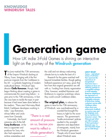 Another milestone for us - we’re grateful to be featured in this month’s <a href="/edgeonline/">Edge</a>’s Knowledge section (issue 392), where our director <a href="/ChellaRamanan/">Chella Ramanan 🇬🇩🍒🍫☕️</a> and writer <a href="/CoreyBrotherson/">Corey Brotherson - find me @🦋 or Patreon</a> talk about the game 🔥

Big thanks to <a href="/DaMisanthrope/">Alan Wen</a> for his time 🙏🏿