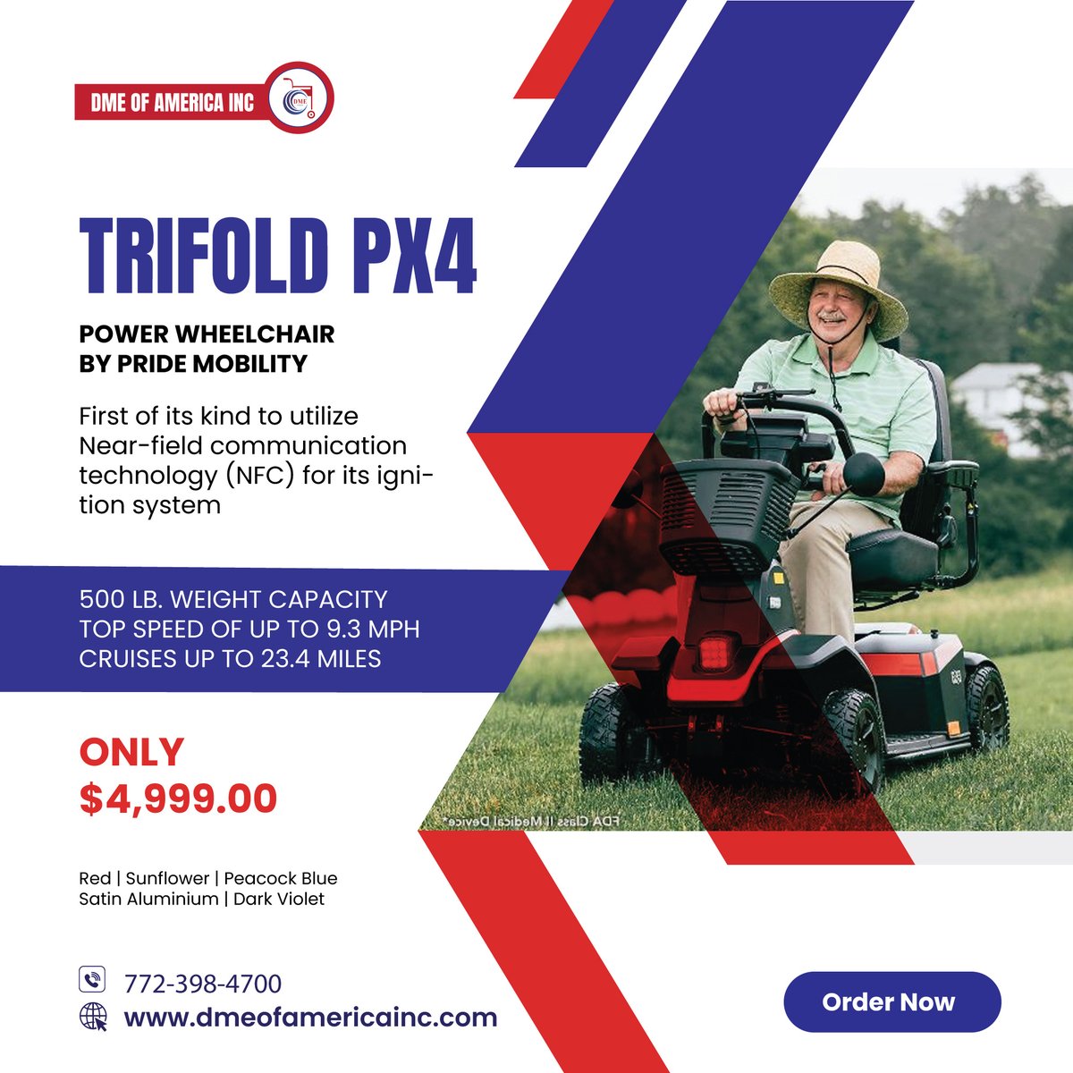 𝗟𝗲𝗮𝗱 𝗧𝗵𝗲 𝗪𝗮𝘆 Pride's PX4 Trifold Power Scooter Shop Now: dmeofamericainc.com/products/trifo… #scooter #mobility #wheekchair #dme #medicalequipmentsales