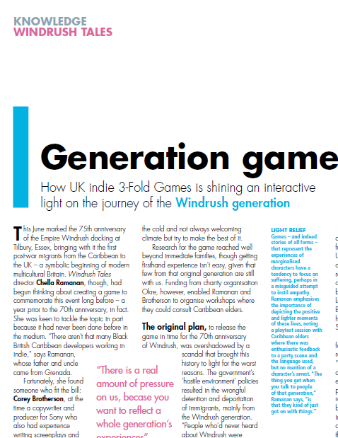 Edge Magazine has a lovely 2-pager on <a href="/TalesWindrush/">Windrush Tales</a> this month. 
Thanks <a href="/DaMisanthrope/">Alan Wen</a>
<a href="/edgeonline/">Edge</a>