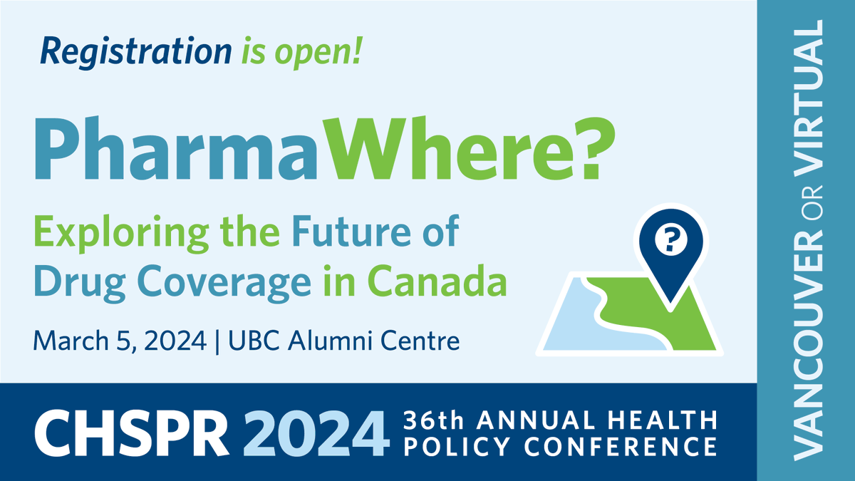 UBC Centre for Health Services and Policy Research (@chspr) on Twitter photo Registration is open for #CHSPR2024 <a href="/UBC/">University of British Columbia</a>! Register early for the best rates. Poster abstracts due Jan 8, 2024. The organizing committee welcomes abstracts for posters on health services & policy research topics. chspr.ubc.ca/conference/reg…
<a href="/ubcspph/">UBC's School of Population and Public Health</a> <a href="/ubcpharmacy/">UBC Pharm Sci</a> <a href="/Drug_Evidence/">Therapeutics Initiative</a> Registration is open for #CHSPR2024 <a href="/UBC/">University of British Columbia</a>! Register early for the best rates. Poster abstracts due Jan 8, 2024. The organizing committee welcomes abstracts for posters on health services & policy research topics. chspr.ubc.ca/conference/reg…
<a href="/ubcspph/">UBC's School of Population and Public Health</a> <a href="/ubcpharmacy/">UBC Pharm Sci</a> <a href="/Drug_Evidence/">Therapeutics Initiative</a>