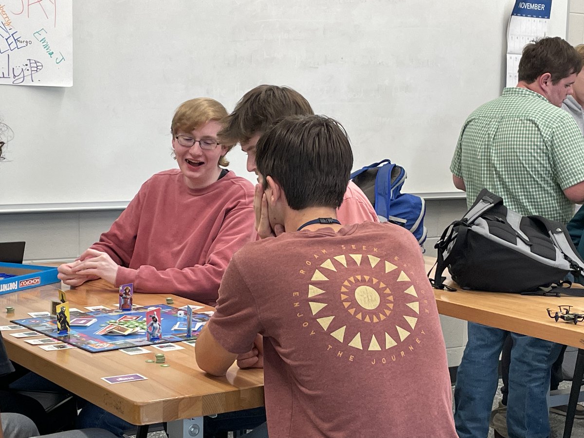 Economics Honor students playing “fast paced” Monopoly as they discuss types of business competitions. #economics #handsonlearning #highschool #wearewaynechristian