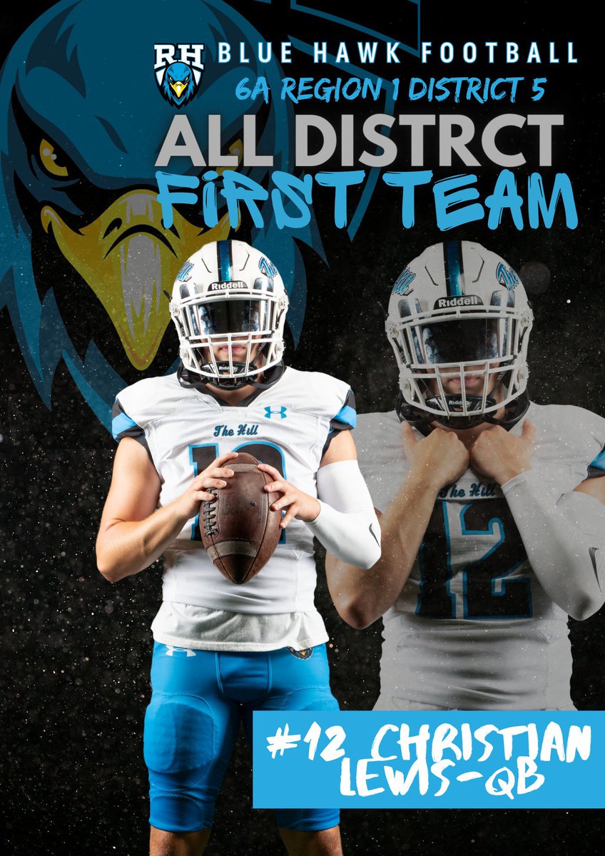 It is an honor to be picked First Team All District Quarterback!! 

<a href="/RockHill_FB/">Rock Hill Blue Hawks Football</a> 
<a href="/coachmarkwilk/">Mark Wilkinson</a> 
<a href="/DerekThompson_7/">Coach Derek Thompson</a>