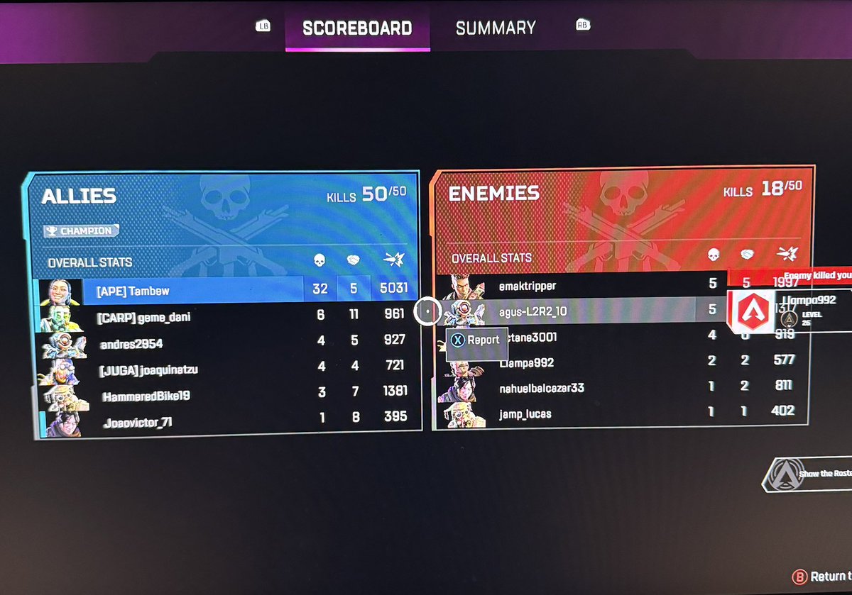 Andrxw's tweet photo. If anyone has 32 kills in a tdm add it to this thread 👀. #ApexLedgends @alphaINTEL https://t.co/5k1DdkiE7J