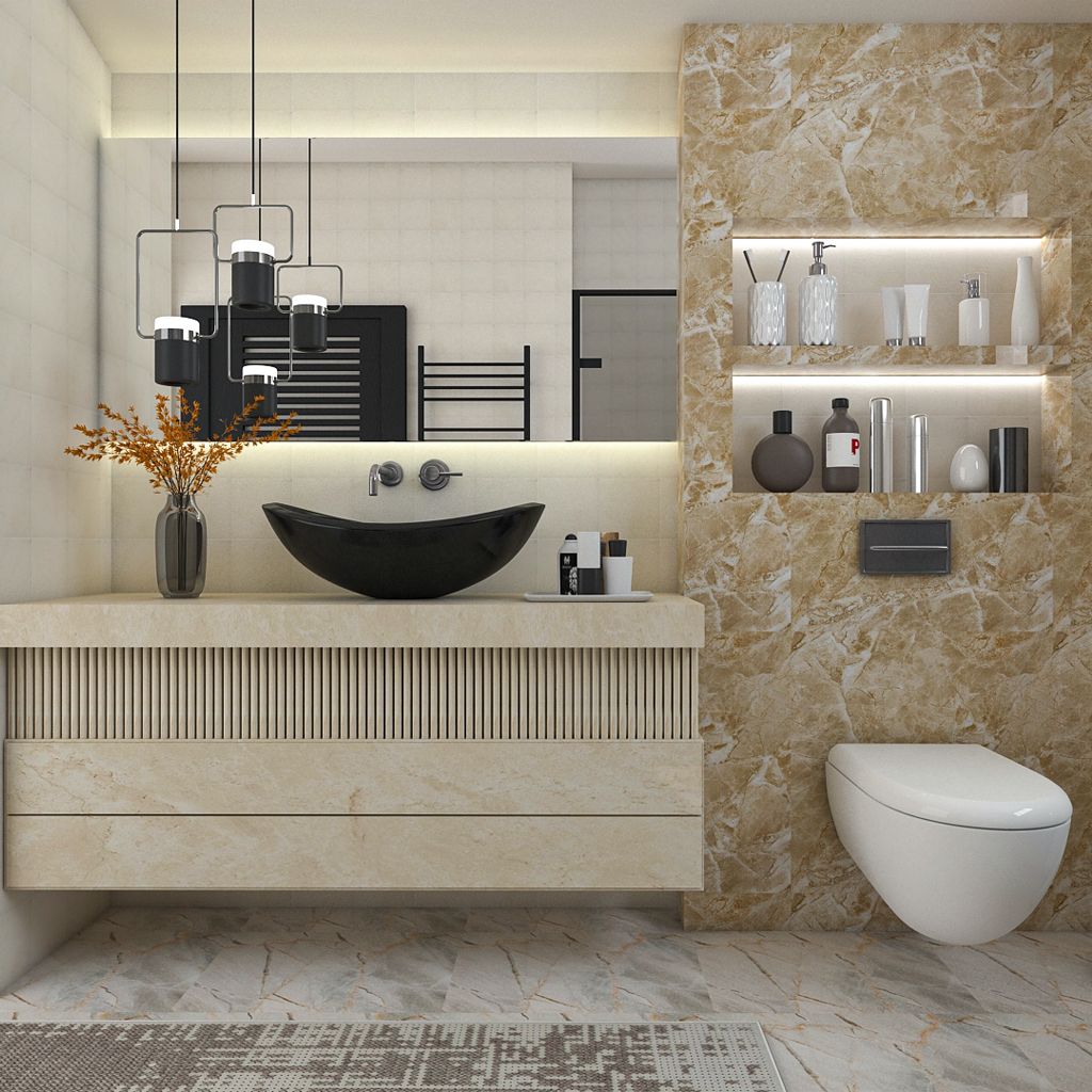 HomiloCompany's tweet image. 🚿 Subtle &amp;amp; Functional: A Master Bathroom With Bold Contemporary Twists 🚿 
The understated opulence of this master bathroom boasts neutral tones juxtaposing daring accents for a strikingly modern edge. 

#bathroomdesign #bathroom #bathroomdecor #bathroomrenovation #bathroomideas